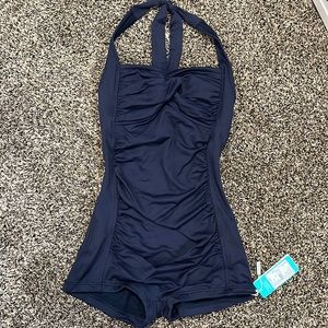 Seafolly Australia Navy Boyleg Maillot One-Piece